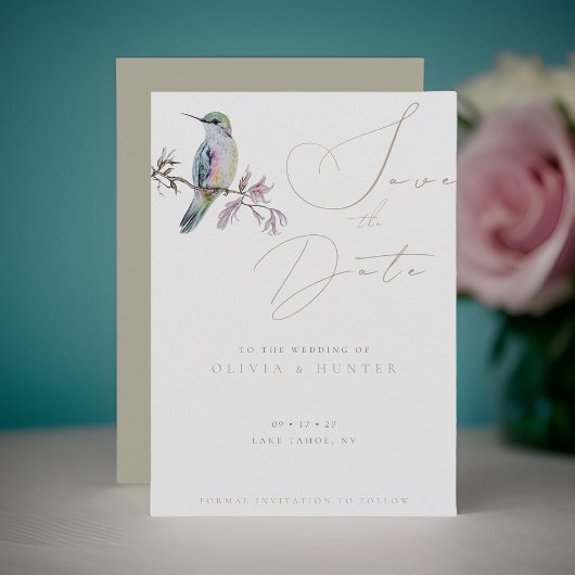 Wasserfarbe Hummingbird Hochzeit Speichern Sie die