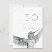 Wasserfarbe Hummingbird JEDE Einladung zum Geburts (Vorderseite)