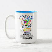 Wasserfarbe Hummingbird & Kaffee Lover Amüsierer Zweifarbige Tasse (Links)