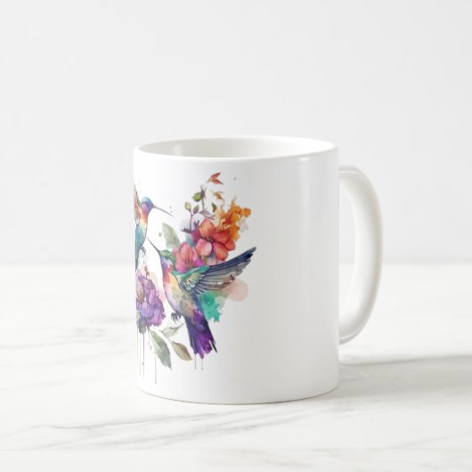 Wasserfarbe Hummingbird Kaffeetasse (VorderseiteRechts)
