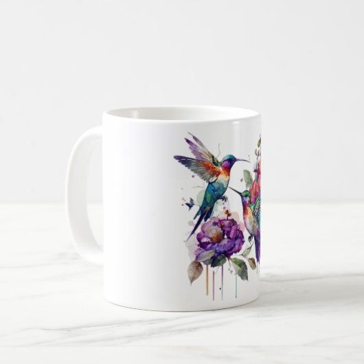 Wasserfarbe Hummingbird Kaffeetasse (Vorderseite Links)
