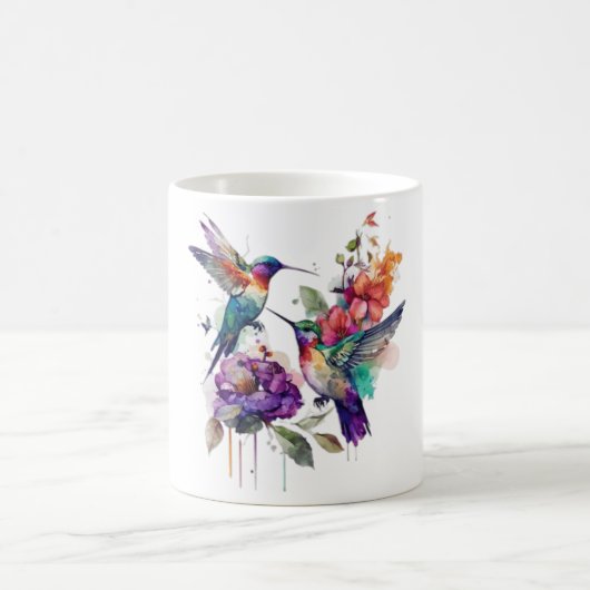 Wasserfarbe Hummingbird Kaffeetasse (Mittel)