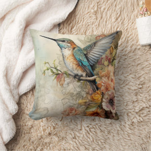 Wasserfarbe Hummingbird Kissen