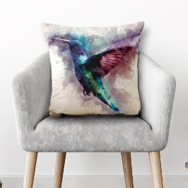 Wasserfarbe Hummingbird Kissen