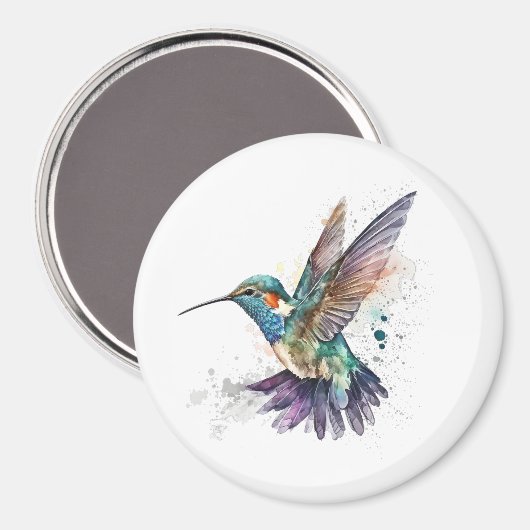 Wasserfarbe Hummingbird Magnet (Vorderseite/Rückseite)