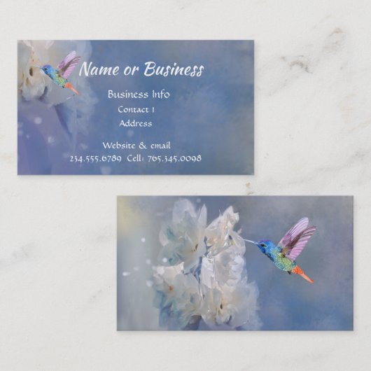 Wasserfarbe Hummingbird, Natur, wild Visitenkarte (Vorne/Hinten)