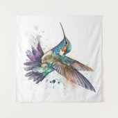 Wasserfarbe Hummingbird Tapestry Wandteppich (Vorderseite (Horizontal))