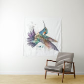 Wasserfarbe Hummingbird Tapestry Wandteppich (Beispiel (Horizontal))