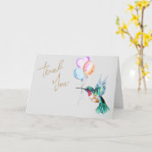 Wasserfarbe Hummingbird und Balloons Vielen Dank Karte (Gelbe Blume)