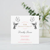 Wasserfarbe Hummingbird und Balloons zum Geburtsta Einladung (Stehend Vorderseite)