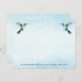 Wasserfarbe Hummingbird Zitat Memorial Beileid Mitteilungskarte (Vorne/Hinten)