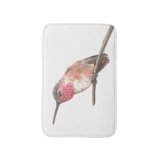 Wasserfarbe Hummingvogel Badematte (Vorderseite Vertikal)