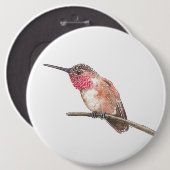 Wasserfarbe Hummingvogel Button (Vorne & Hinten)