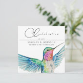 Wasserfarbe Hummingvogel Feier des Lebens Einladung (Stehend Vorderseite)