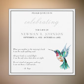 Wasserfarbe Hummingvogel Feier des Lebens Einladung