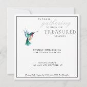 Wasserfarbe Hummingvogel Feier des Lebens Einladung (Rückseite)