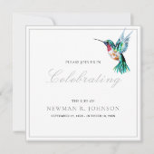 Wasserfarbe Hummingvogel Feier des Lebens Einladung (Vorderseite)