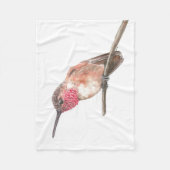 Wasserfarbe Hummingvogel Fleecedecke (Vorderseite)