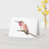 Wasserfarbe Hummingvogel Karte (Gelbe Blume)