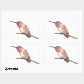 Wasserfarbe Hummingvogel Rechteckiger Aufkleber (Blatt)