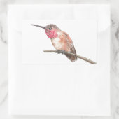 Wasserfarbe Hummingvogel Rechteckiger Aufkleber (Tasche)