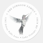 Wasserfarbe Hummingvogel Rücksendeadresse Runder Aufkleber (Vorderseite)