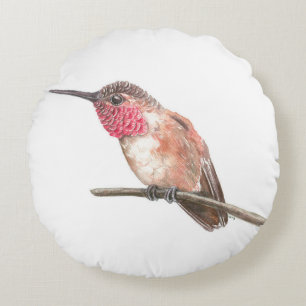 Wasserfarbe Hummingvogel Rundes Kissen