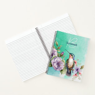 Wasserfarbe Hummingvogel und Blume Personalisiert Notizblock