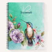 Wasserfarbe Hummingvogel und Blume Personalisiert Notizblock (Vorderseite)