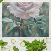 Wasserfarbe Hummingvogel und Rosa Rose Geschirrtuch (Gefaltet)