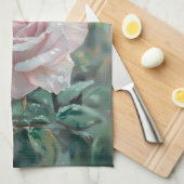 Wasserfarbe Hummingvogel und Rosa Rose Geschirrtuch (Viertel Falte)