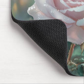 Wasserfarbe Hummingvogel und Rosa Rose Mousepad (Ecke)
