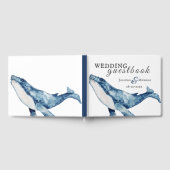Wasserfarbe Humpback Whale Nautical Beach Hochzeit Gästebuch (Voll)