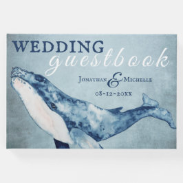 Wasserfarbe Humpback Whale Nautical Beach Hochzeit Gästebuch