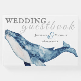Wasserfarbe Humpback Whale Nautical Beach Hochzeit Gästebuch