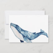 Wasserfarbe Humpback Whale Nautical Beach Hochzeit RSVP Karte (Rückseite)