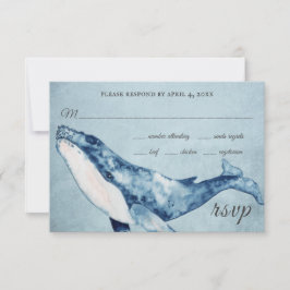 Wasserfarbe Humpback Whale Nautical Beach Hochzeit RSVP Karte