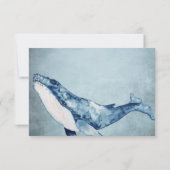 Wasserfarbe Humpback Whale Nautical Beach Hochzeit RSVP Karte (Rückseite)