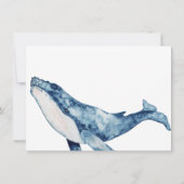 Wasserfarbe Humpback Whale Nautical Beach Hochzeit Save The Date (Rückseite)