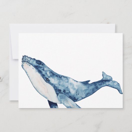 Wasserfarbe Humpback Whale Nautical Beach Hochzeit Save The Date (Rückseite)
