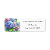 Wasserfarbe Hydrangea Blauen Blumen Rücksendeadres (Vorne)