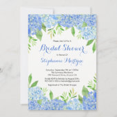 Wasserfarbe Hydrangea Blauer Brautparty Einladung (Vorderseite)