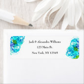 Wasserfarbe Hydrangea Blauer Rücksendeadresse (Insitu)