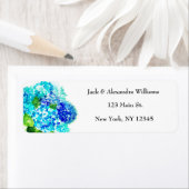 Wasserfarbe Hydrangea Blauer Rücksendeadresse (Insitu)