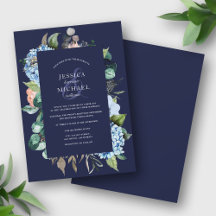 Wasserfarbe Hydrangea Deep Blue Wedding