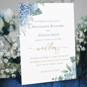 Wasserfarbe Hydrangea   Einladung zur Hochzeit