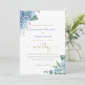 Wasserfarbe Hydrangea | Einladung zur Hochzeit (Stehend Vorderseite)