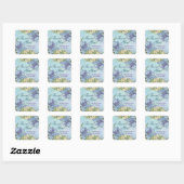 Wasserfarbe Hydrangea Floral - Danke Quadratischer Aufkleber (Blatt)