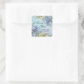 Wasserfarbe Hydrangea Floral - Danke Quadratischer Aufkleber (Tasche)
