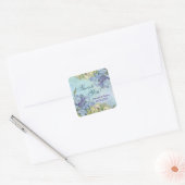 Wasserfarbe Hydrangea Floral - Danke Quadratischer Aufkleber (Umschlag)
